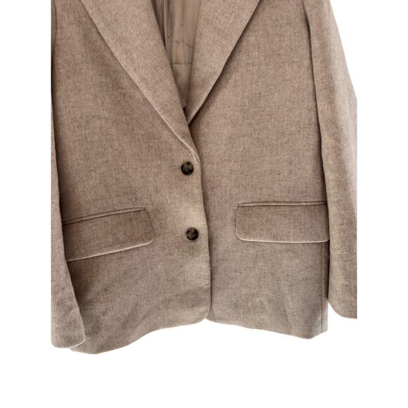 & Other Stories Beige Neutral Basic Dressy Oversized Wool Blend Blazer Size 2 - Picture 8 of 14